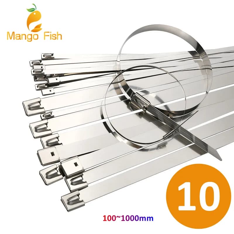 10 20 50 100 200 pezzi 10mm 0,39 pollici involucro di scarico multiuso in acciaio inossidabile 304 fascette metalliche fascette autobloccanti fascette
