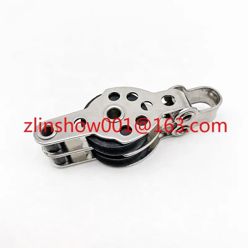 Accessori per barche marine Puleggia doppia in nylon in acciaio inossidabile per corda da 4 mm