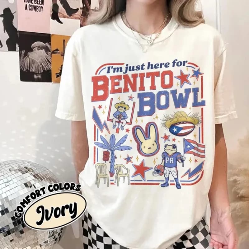 Benito Bowl Comfort Colors Shirt, Funny Graphic Football Fan T-shirt, Halftime Show Tee, Big Game Fan Shirts