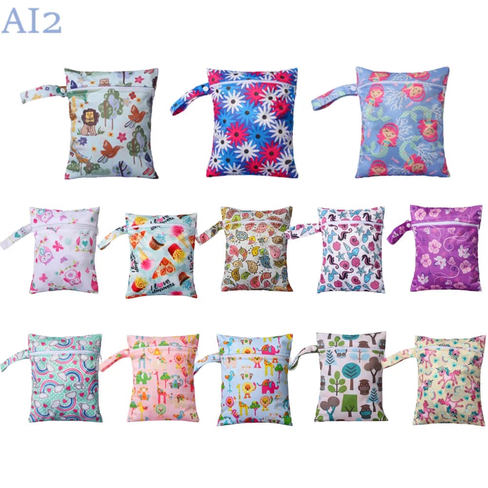 20*25cm morbido impermeabile carino Pad mestruale borsa di stoffa eco-friendly lavabile borsa passeggino portare borse per pannolini di stoccaggio