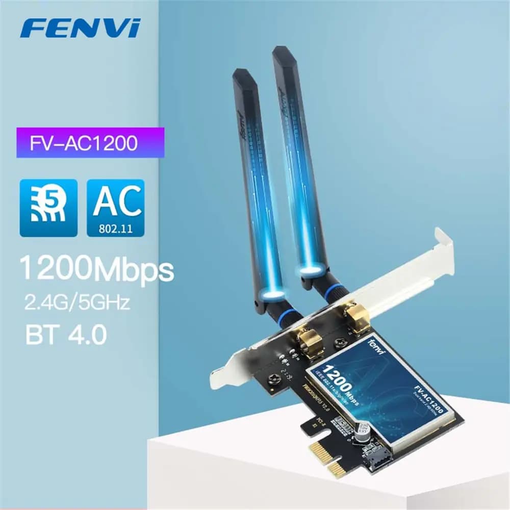 FENVI 1200Mbps Wireless WiFi Card adattatore PCIE FV-AC1200 Dual Band 2.4Ghz/5Ghz 802.11AC per adattatore WiFi Bluetooth4.0 Win7/10/11