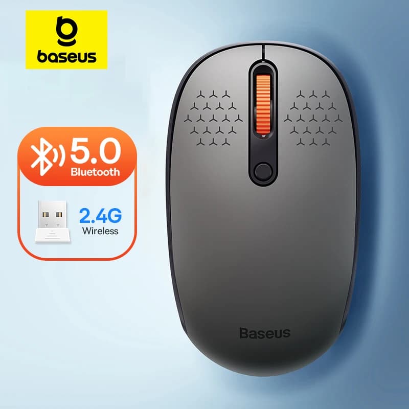 Mouse Baseus Silent Bluetooth 1600 DPI Wireless Computer Mouse with 2.4 GHz nano USB receiver for MacBook Tablet Portable Mouse PC