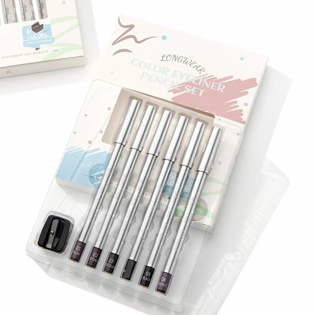ART VALUE Matte Eyeliner Pencil Makeup Sets Lasting Metallic Sparkle Eye Liner Pen Smudge-proof Shimmer Eyeliner Cosmetics Tools