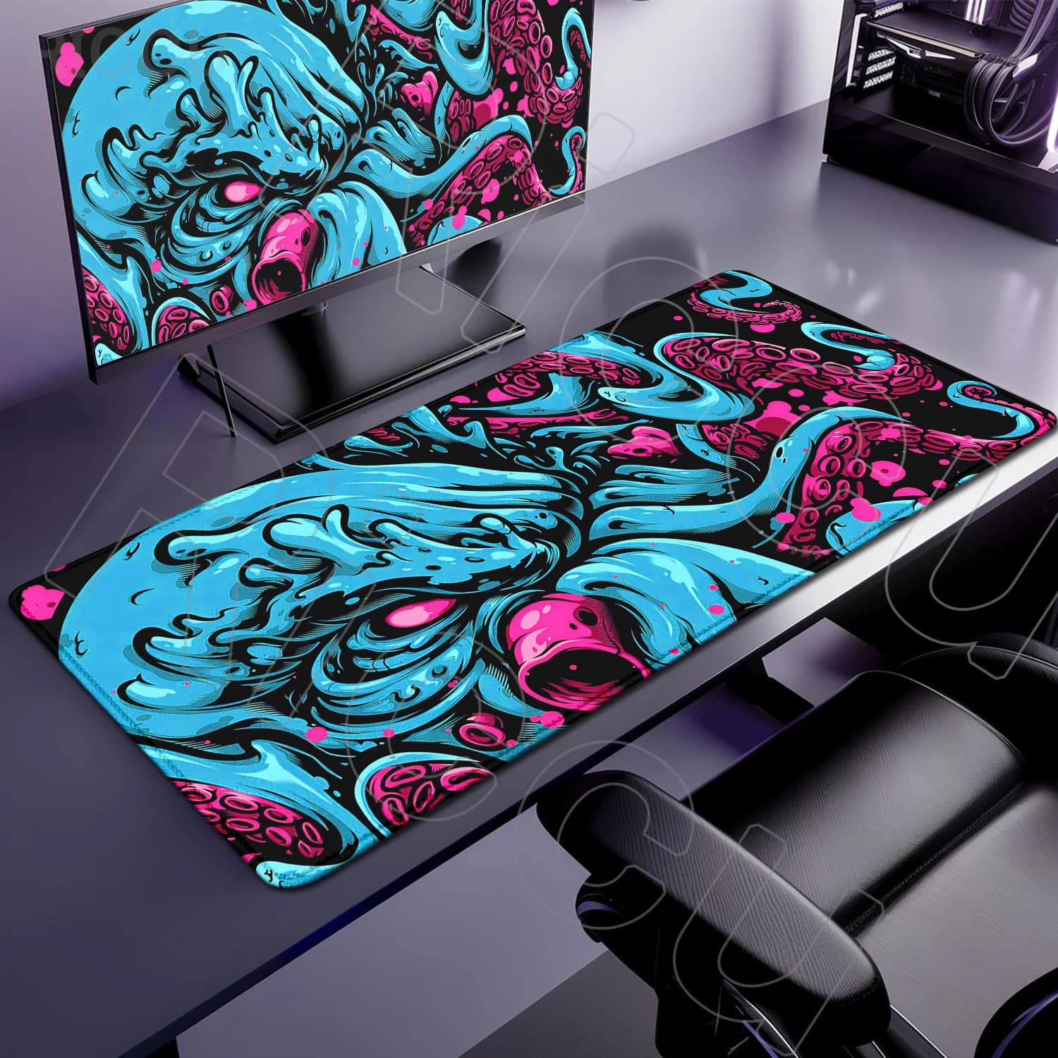 Accessori per PC Polpo mostro marino tendenza punk Tappetino per mouse Grande tastiera per giocatori Tappetino da scrivania Tappetino da gioco per computer XXL 900X400MM Ufficio