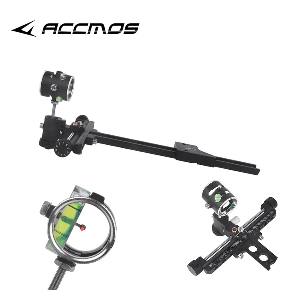 TP8510 Arco composto Sight Tiro con l'arco 4x Lente Fine-tuning Asta lunga Mirando accessorio per tiro da caccia