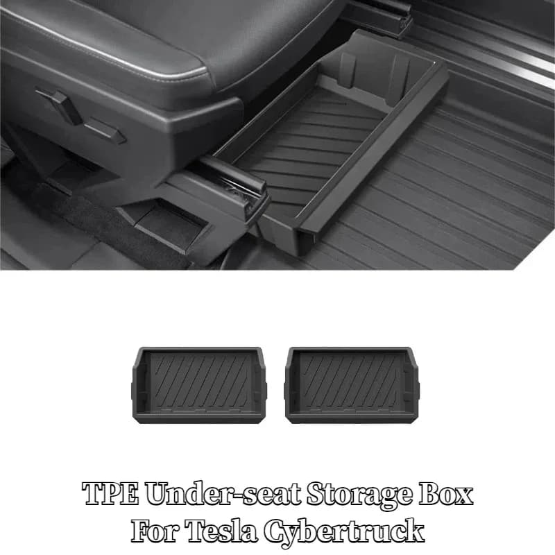 Scatola portaoggetti sottosella per Tesla Cybertruck 2024-2025 Accessori auto TPE Cassetto Organizer Sedile anteriore Scatola inferiore Custodia impermeabile