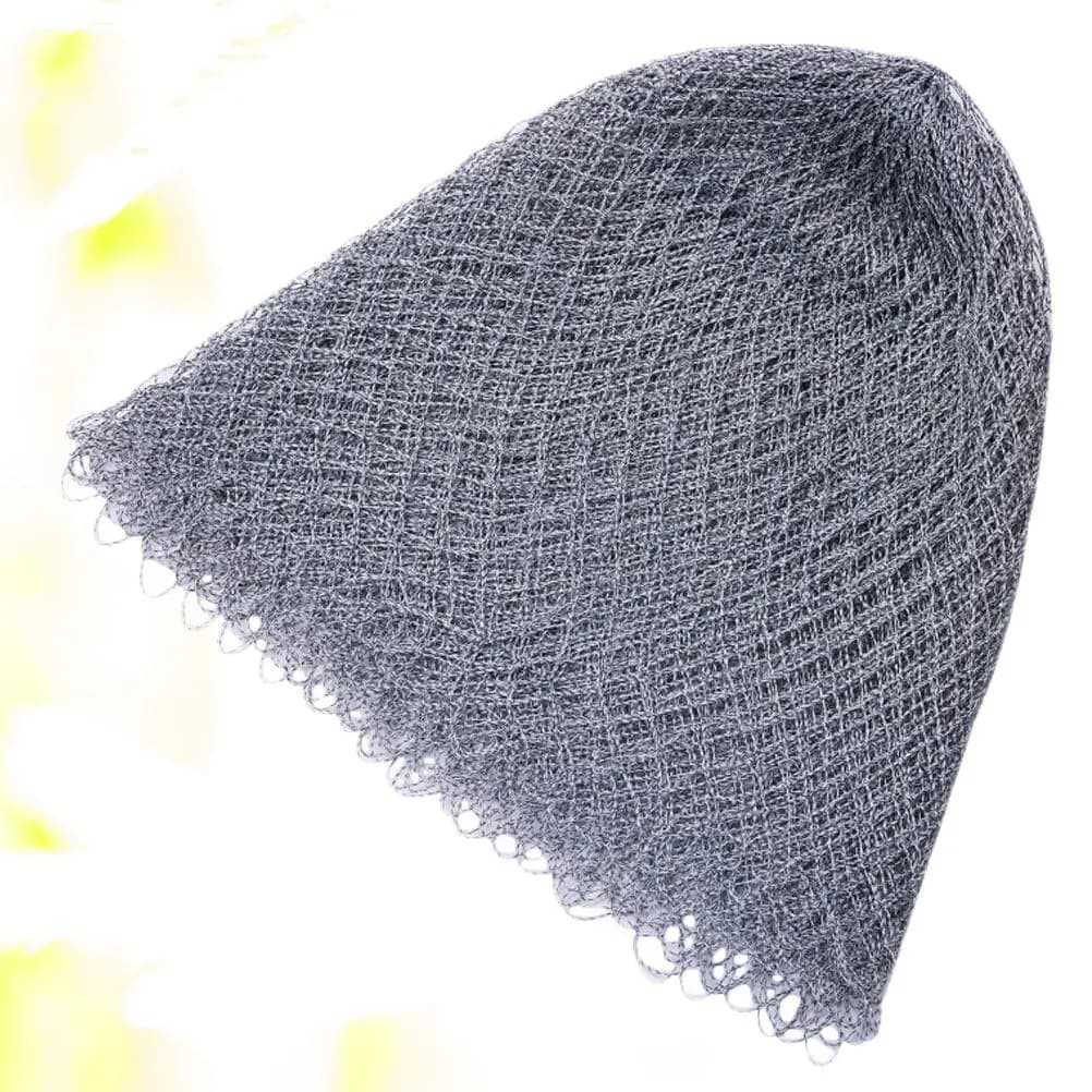 Testa di Rete da Pesca Morbida Grigio Argento a Fori Piccoli Calibro 40, Resistente agli Strappi, Tessuta a Mano, Accessorio Portatile per la Pesca