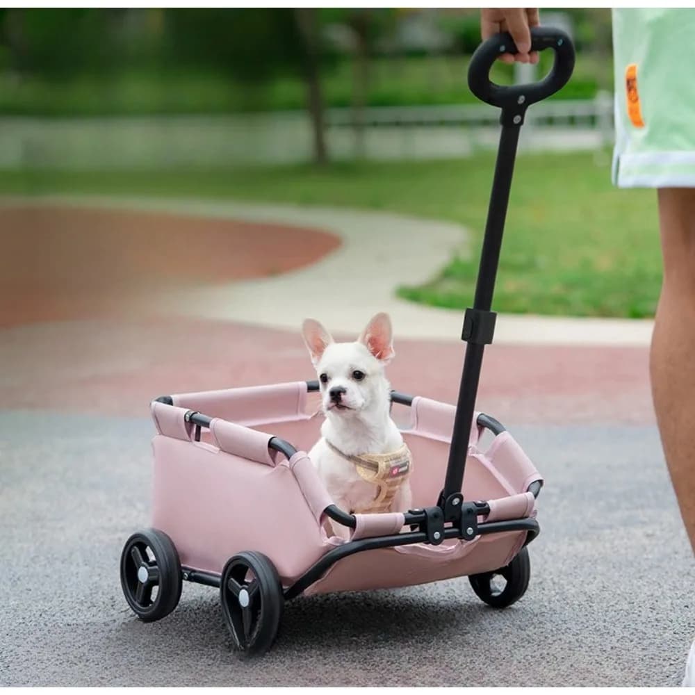 Foldable Outdoor Dog Stroller Wagon, Portable Pet Pull Cart Trolley for Small Medium Dogs Cats, Lightweight Camping Pet Carrier