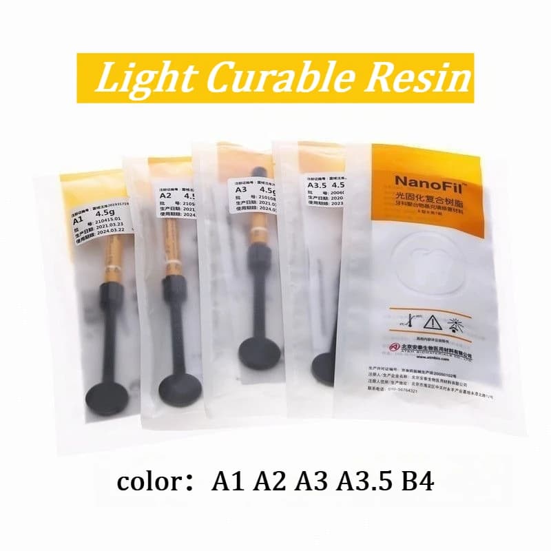 Dental resin materials for teeth whitening Restoration of teeth Polymerizing resin UV Dental laboratory Dental materials A1 A2 A3 A3.5 B4