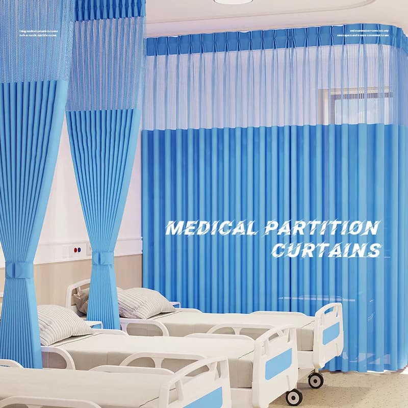 Tende per salone di bellezza ospedaliero Divisorio per letto Centro sanitario medico Privacy impermeabile a forma di L curva a forma di U