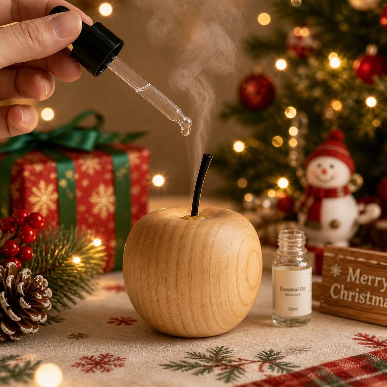 Diffusore di oli essenziali in legno naturale per auto e casa, mini diffusore di fragranze naturali, adatto per la decorazione di camera da letto e soggiorno.