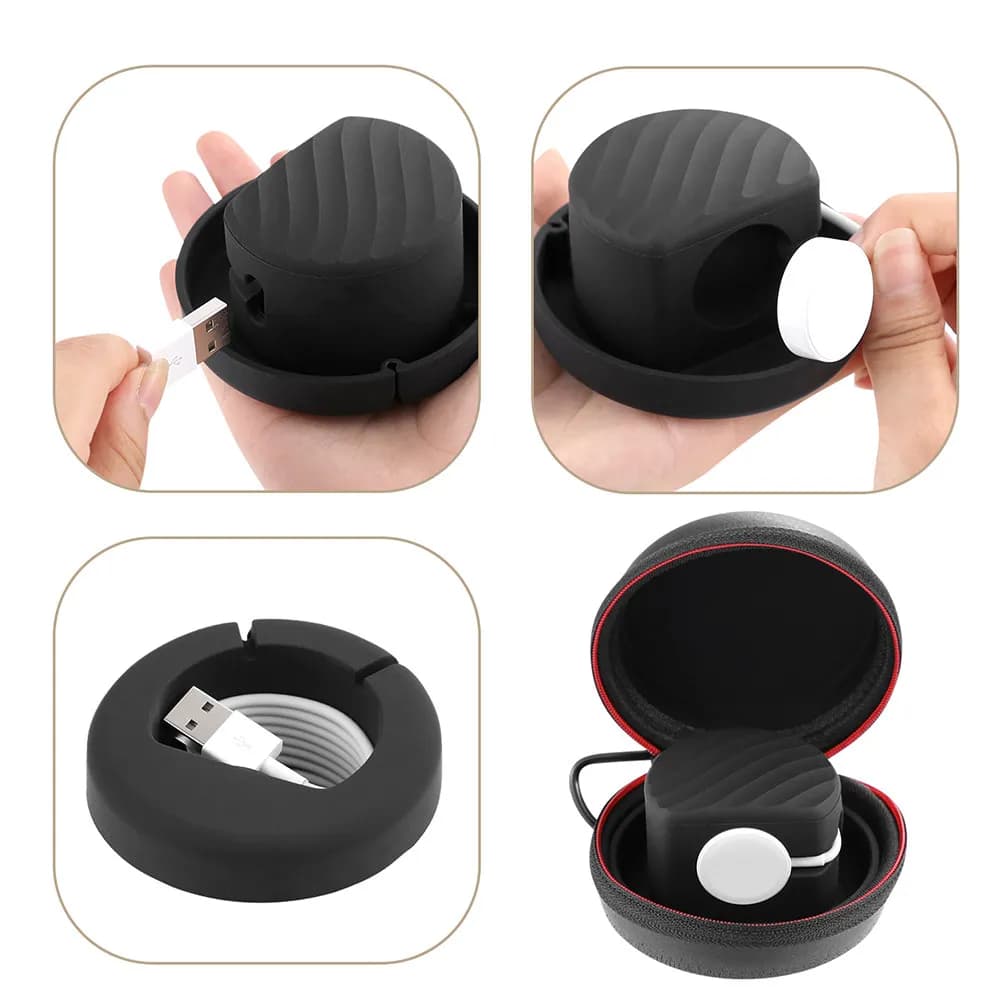 Supporto Portatile in Silicone Morbido, Custodia Antiurto in EVA con Cerniera, Organizzatore per Cavi da Comodino e Scrivania