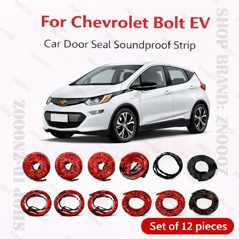 Set di 12 Guarnizioni per Portiere Auto Chevrolet Bolt EV, Striscia in Gomma a Doppio Strato Insonorizzante, Antipolvere e Impermeabile