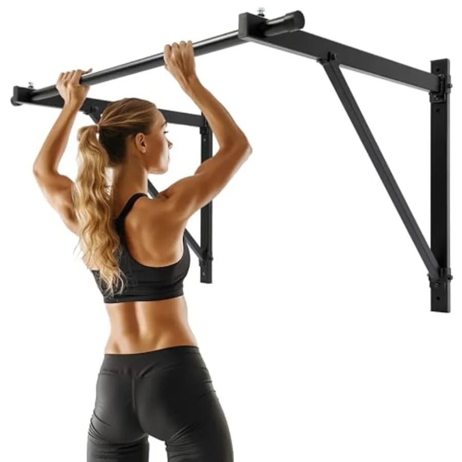 46 Inch Wall Traction Bar Traction Bar Door Exercise Bar Gym Training Bar for Upper Body Fitness H Heavy Duty Workout