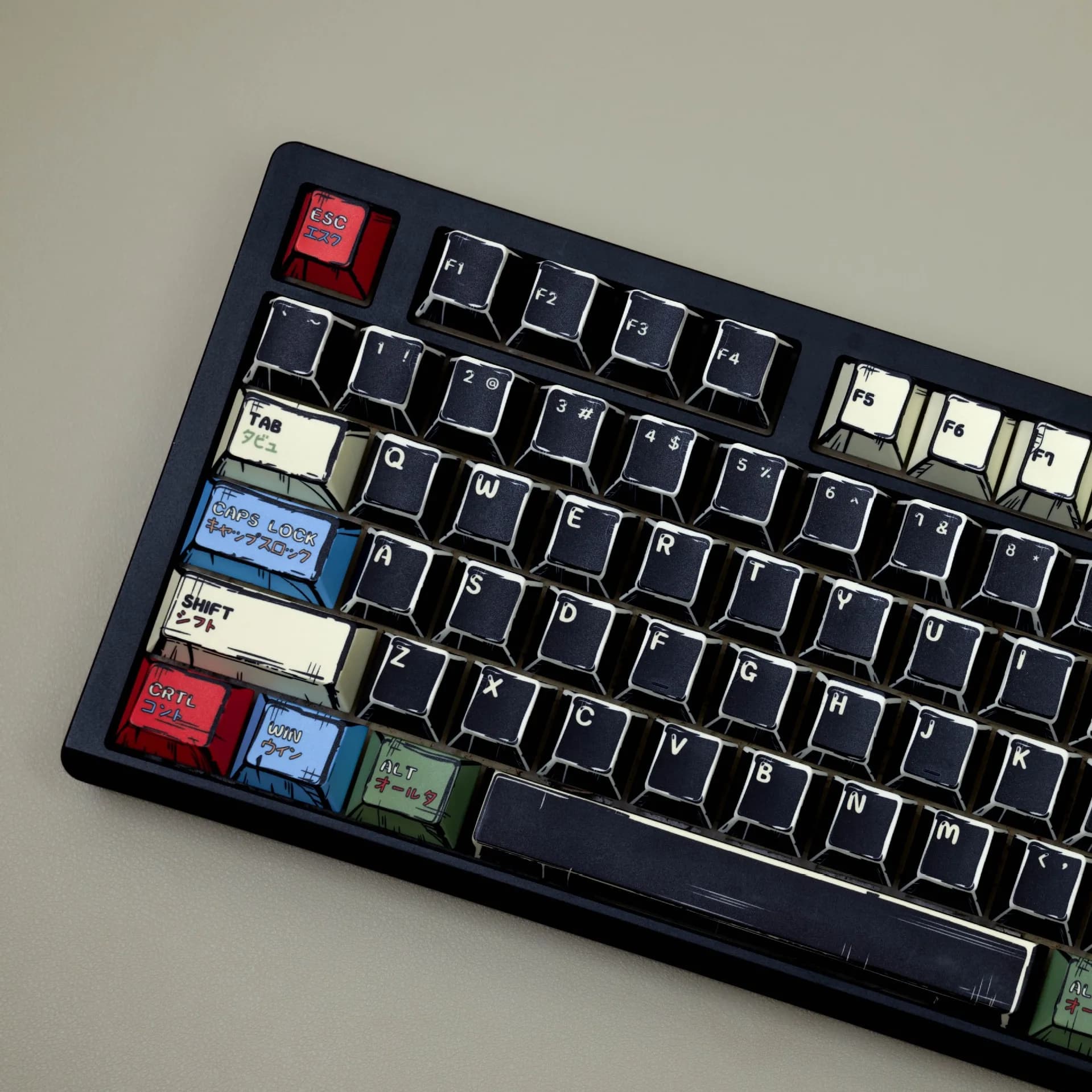Copritasti per tastiera meccanica comica Coreano Spagnolo Francese Giapponese Russo Tedesco Cherry Profilo PBT Keycap ISO Enter 7U Spazio fai da te