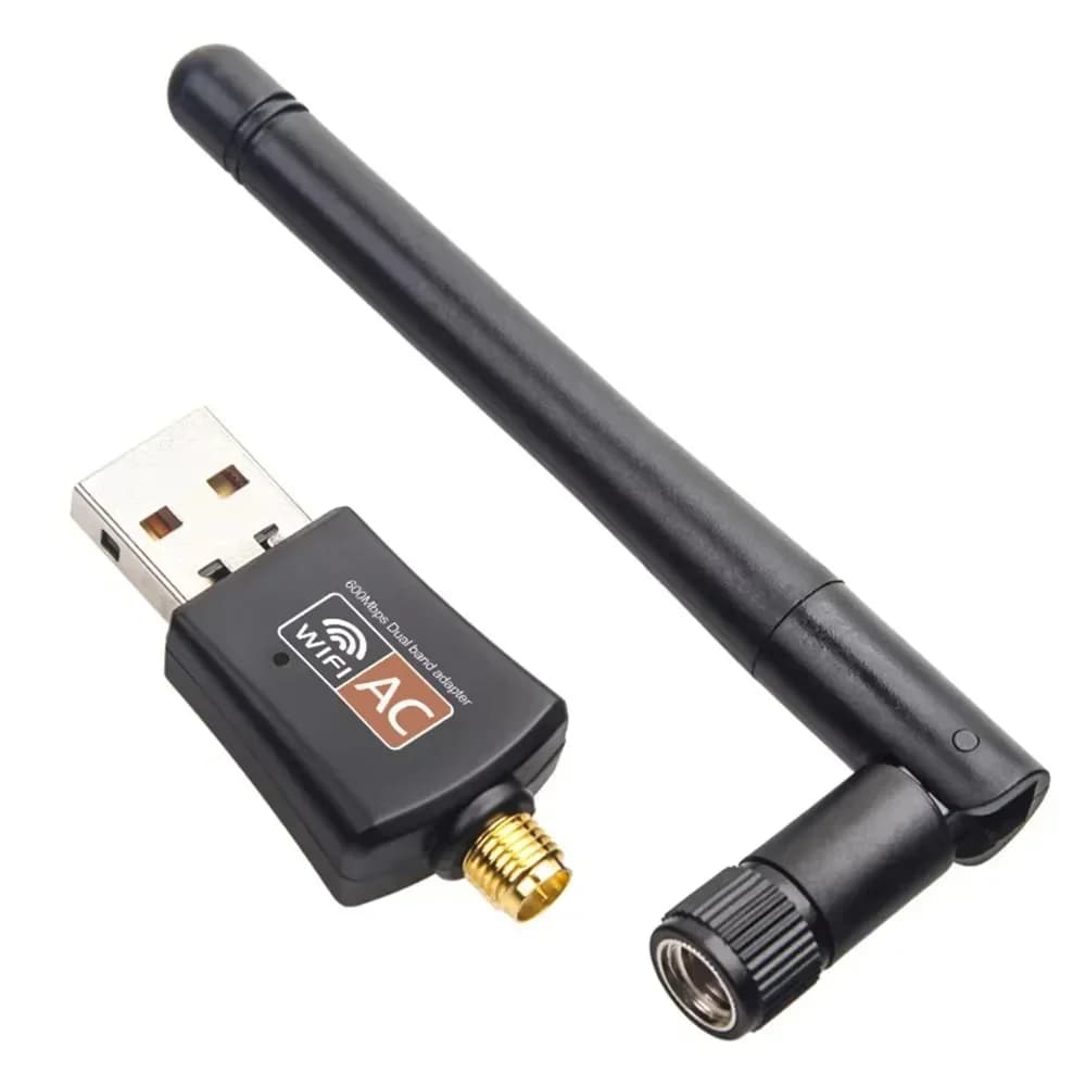 Adattatore wifi USB dual band 600Mbps WiFi 2.4GHz 5GHz con antenna PC Mini ricevitore scheda di rete per computer