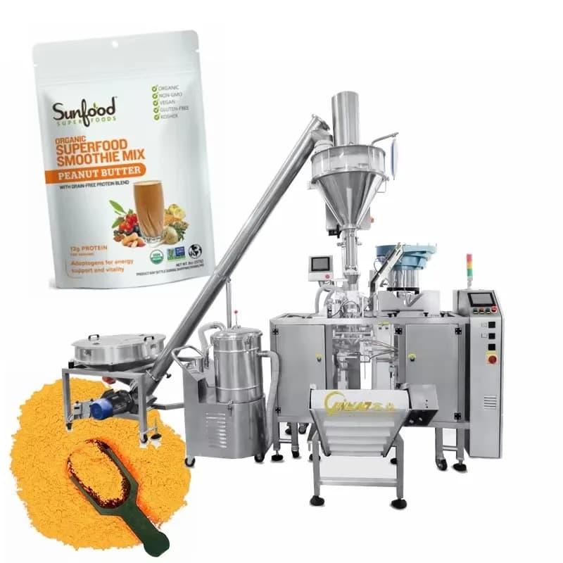 Automatic Stand up Zipper Pouch Filling Protein Smoothie Powder Seal Premade Doypack Packing Machine