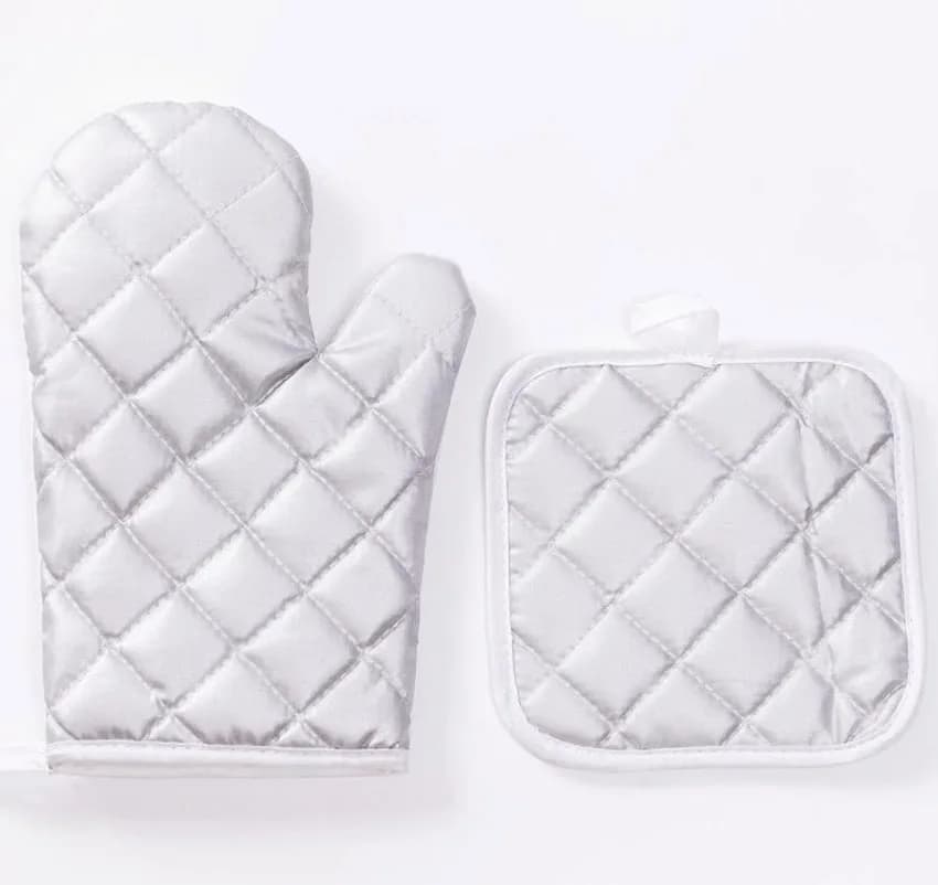 5sets Dish Bowl Holder Sublimation DIY White Blank Polyester Oven Mitts Gloves For Kitchen Cooking