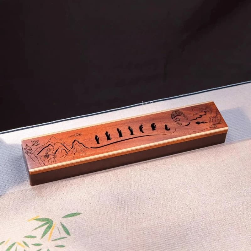 Scatola per Incenso in Legno Massiccio/Burner per Bastoncini d'Incenso per Casa, Tempio, Culto di Buddha, Prodotti Religiosi, Purificazione dell'Aria