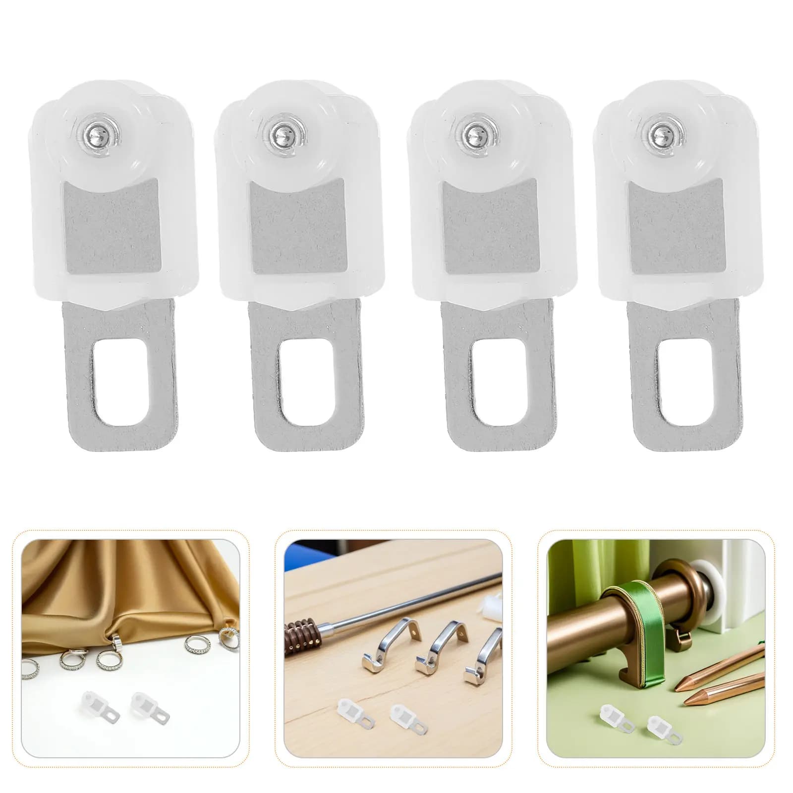40Pcs Heavy Duty Curtain Track Gliders Hooks Stainless Steel Roller Wheels for Ceiling Wall Tracks Silent Smooth Sliding Bedroom