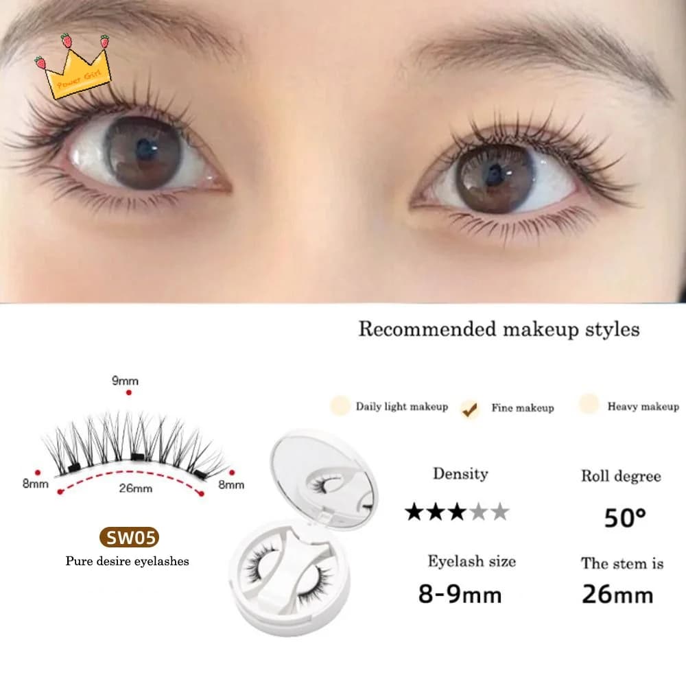 Fined Magnetic Eyelash Effect Cat Eye, Long Life, with Mirror and Clips, Reusable, Fined Voluminous Eyelash Clamps