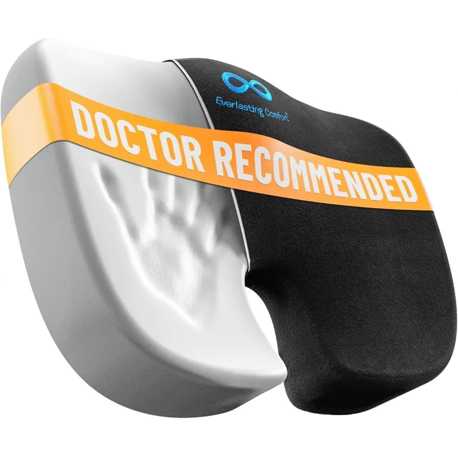 Cuscino del sedile in memory foam consigliato dal medico per sedie da ufficio e auto - Accessori ergonomici per scrivania da ufficio - Cuscini per Tailbo