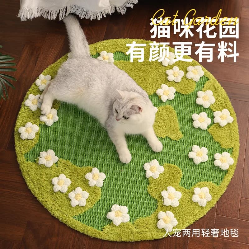 AOLIVIYA Floral Sisal Cat Scratching Pad Durable Scratch Resistant Protects Paws Litter Free Pet Mat Specialty Tools