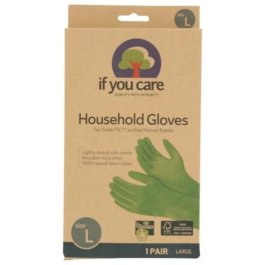 Guanti in lattice, grandi, per giardinaggio, lavaggio piatti, pulizia cucina e bagno, verdi, con fodera in cotone, riutilizzabili