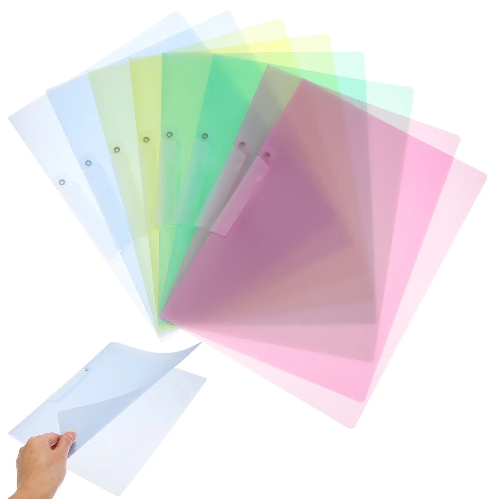 8Pcs A4 Plastic File Folder Organizer for Documents Office Home Use Report Presentation Binder Paper Organizer Folder Bulk