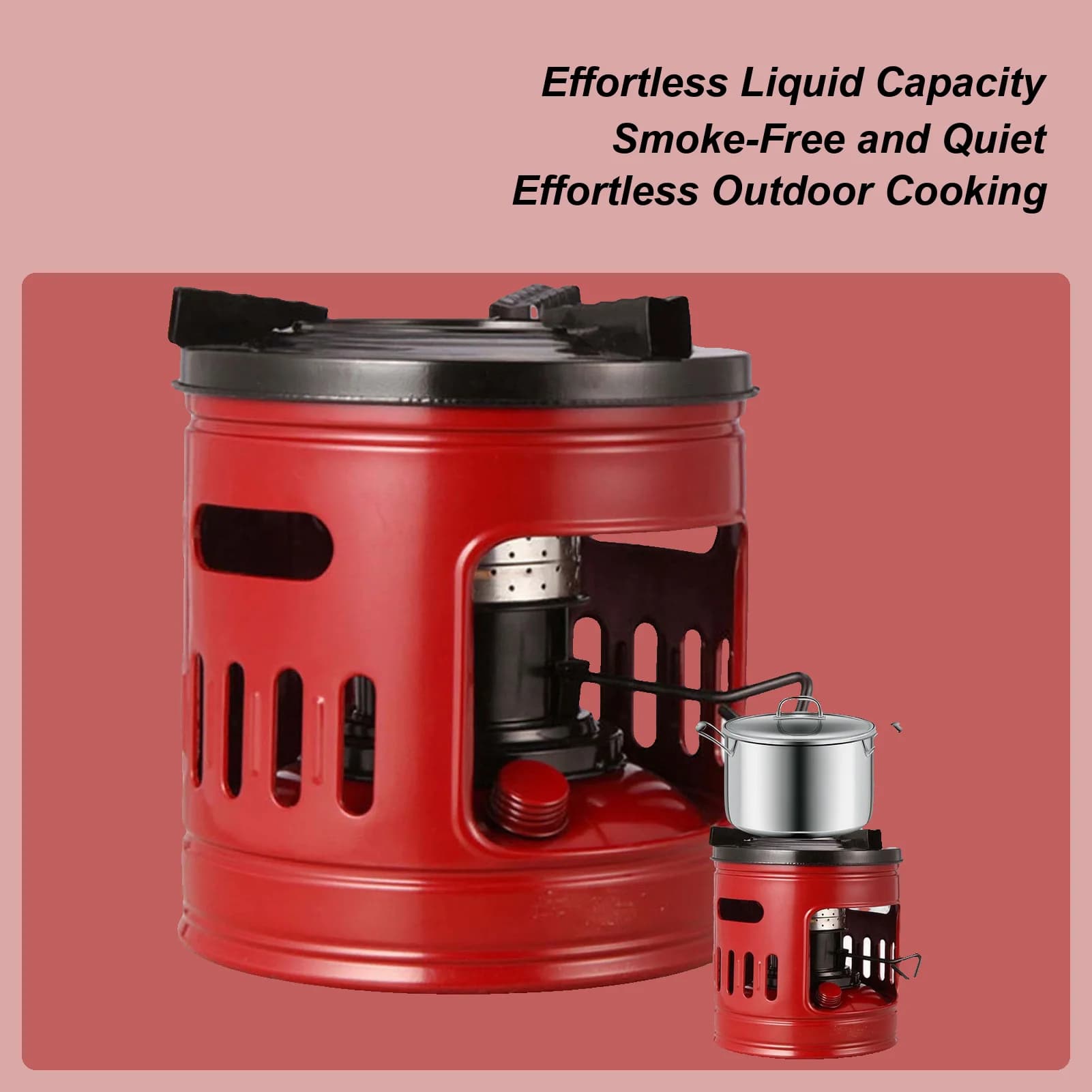 Camping Heater Stove Camping Stove Camp Stove With 1.5L Large Capacity Portable Burner Stove Windproof Camp Stove