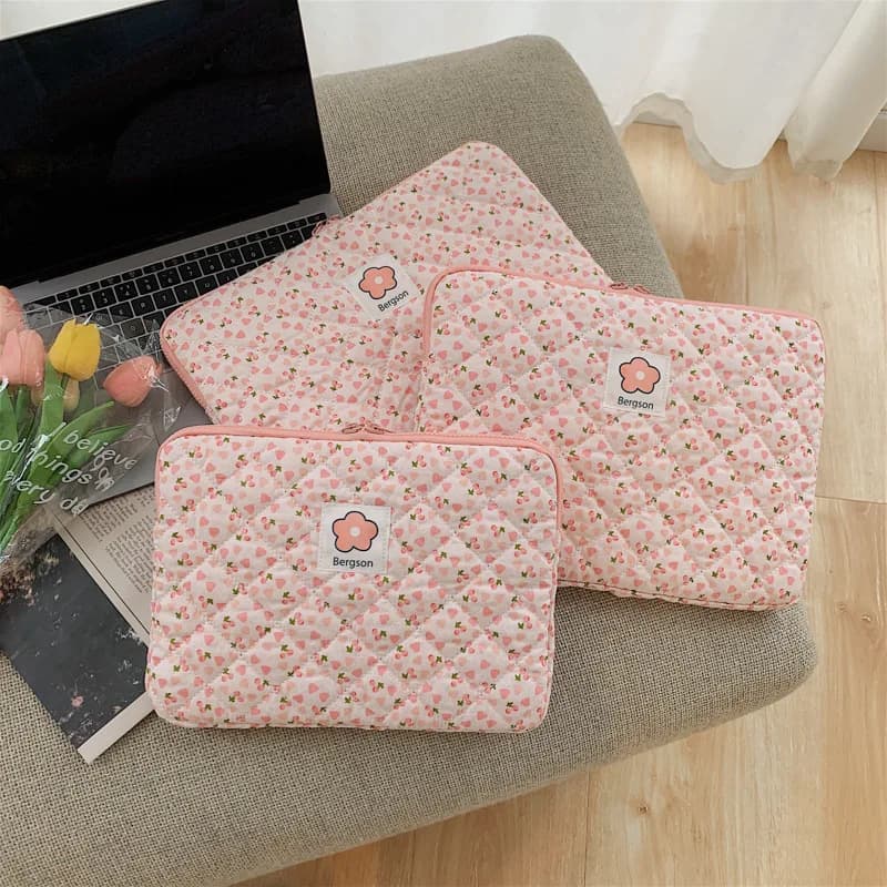 Borsa per tablet carina con motivo floreale Ins per Ipad Air6 Pro11 10.9 10.5 Mabook Dell Samsung 13.3 13.6 14 15 15.6 Custodia per laptop da 16 pollici