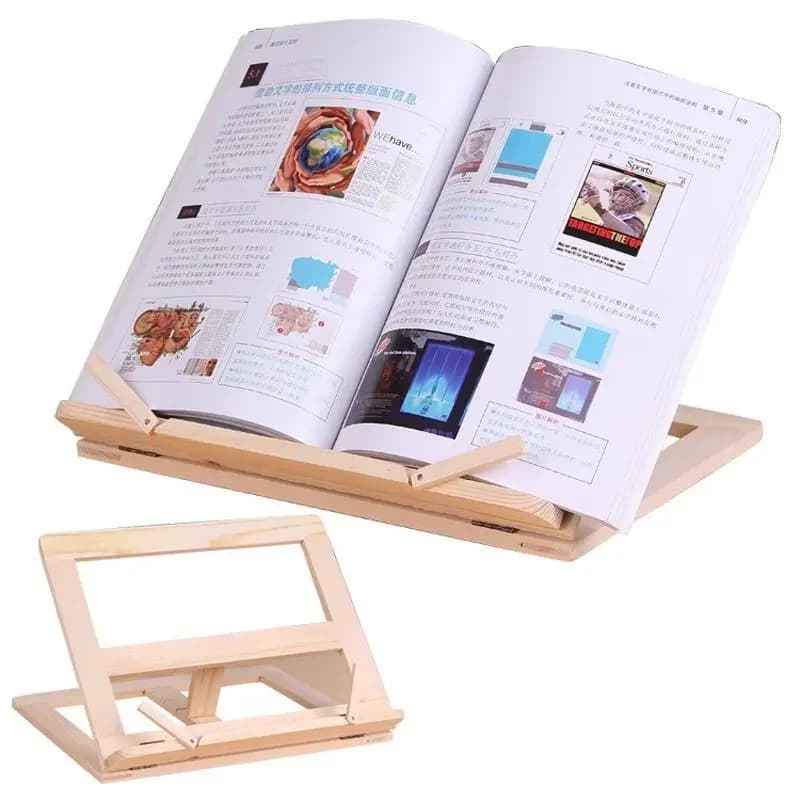 1Pc Wooden Frame Reading Bookshelf Bracket Book Reading Bookend Tablet PC Support Music Stand Wood Table Drawing Easel