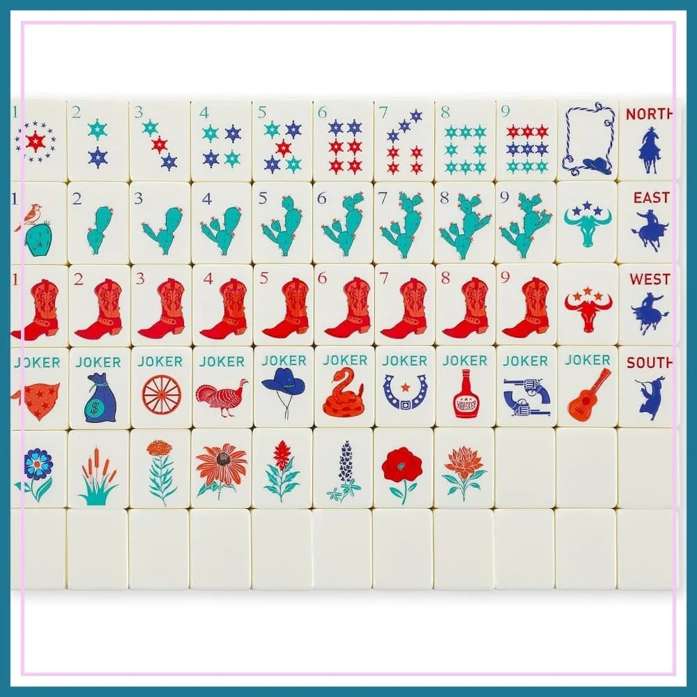 Set Mahjong Americano da 160 Pezzi, Tessere Intagliate a Mano da 1,2 x 0,87 Pollici per Giochi Sociali per Adulti, Principianti e Appassionati