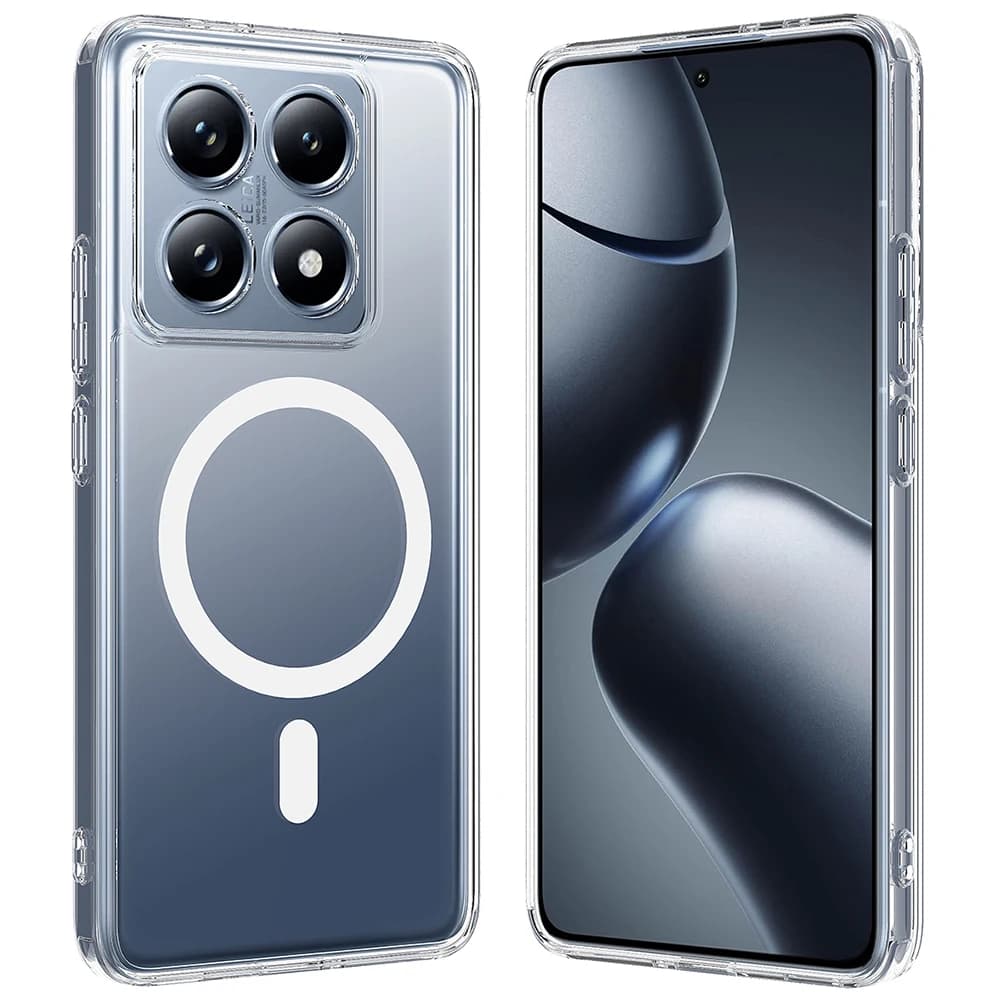 Per Magsafe custodia di ricarica wireless magnetica forte per Xiaomi 14T Pro Xiaomi14TPro 5G cover posteriore trasparente antiurto