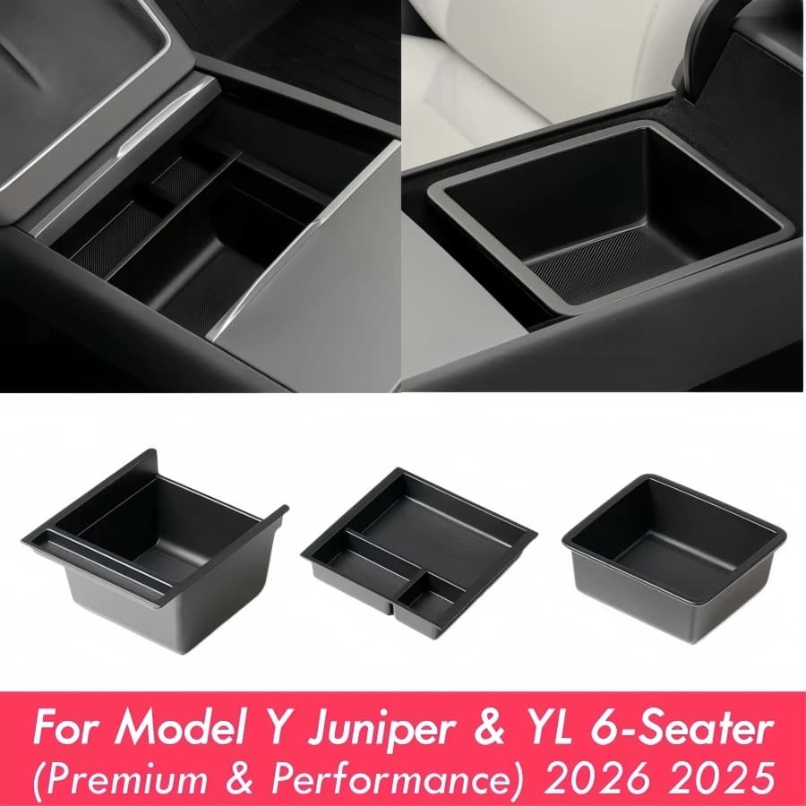 Original Pattern Center Console Organizer Tray for Tesla Model Y Juniper & YL 6-Seater 2026 2025 (Premium & Performance) Armrest