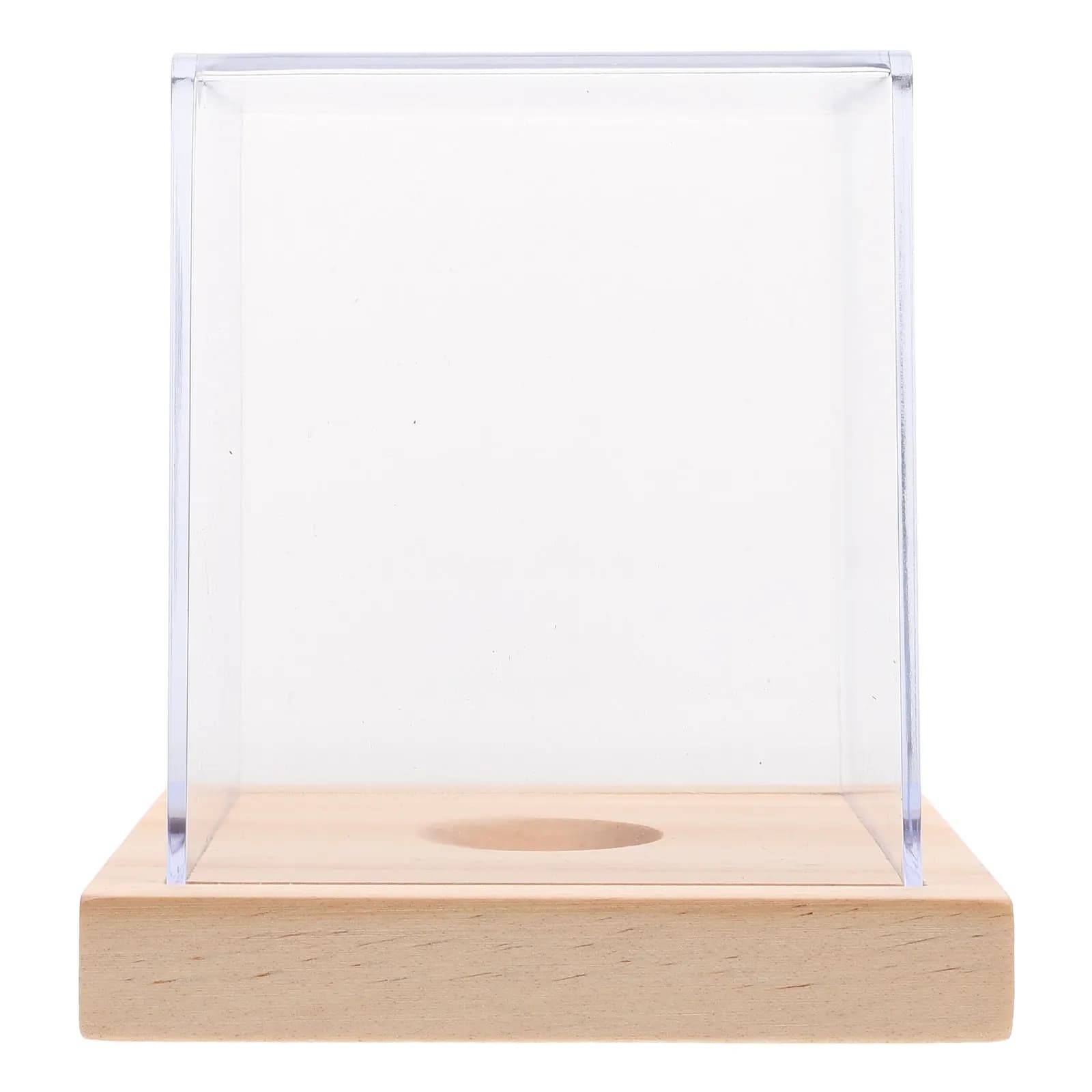 Espositore per Palline da Softball in Acrilico con Base in Legno, Supporto Trasparente per Baseball, Custodia Trasparente per Palline da Golf, Espositore per Palloni da Basket, Contenitore per Palloni Sportivi