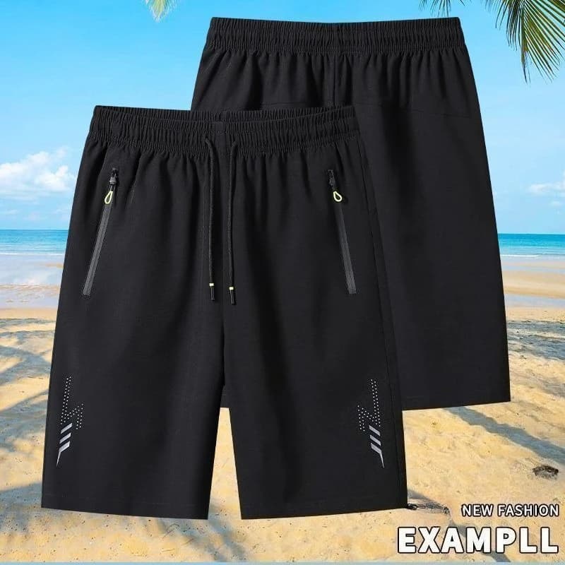 Men's Summer Shorts, Fresh Sports Clothing, Running Shorts, Casual Pants, for Gym, Fitness, Running, Jogging, Black and Grey