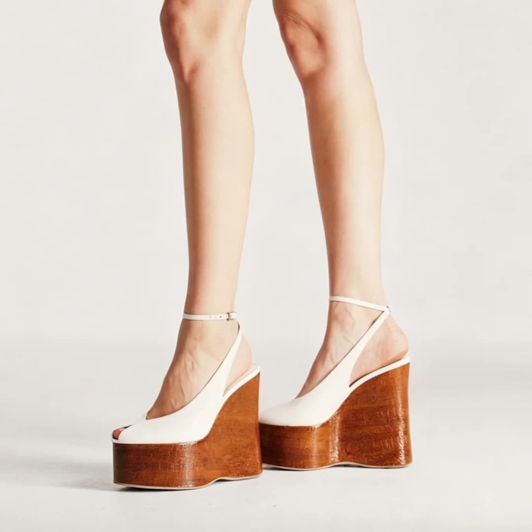 Wedge Women’s Sandals 2026 New Style Fashion Versatile Peep-Toe High Heels Open Back Steamed Cake Base Platform Slippers Female