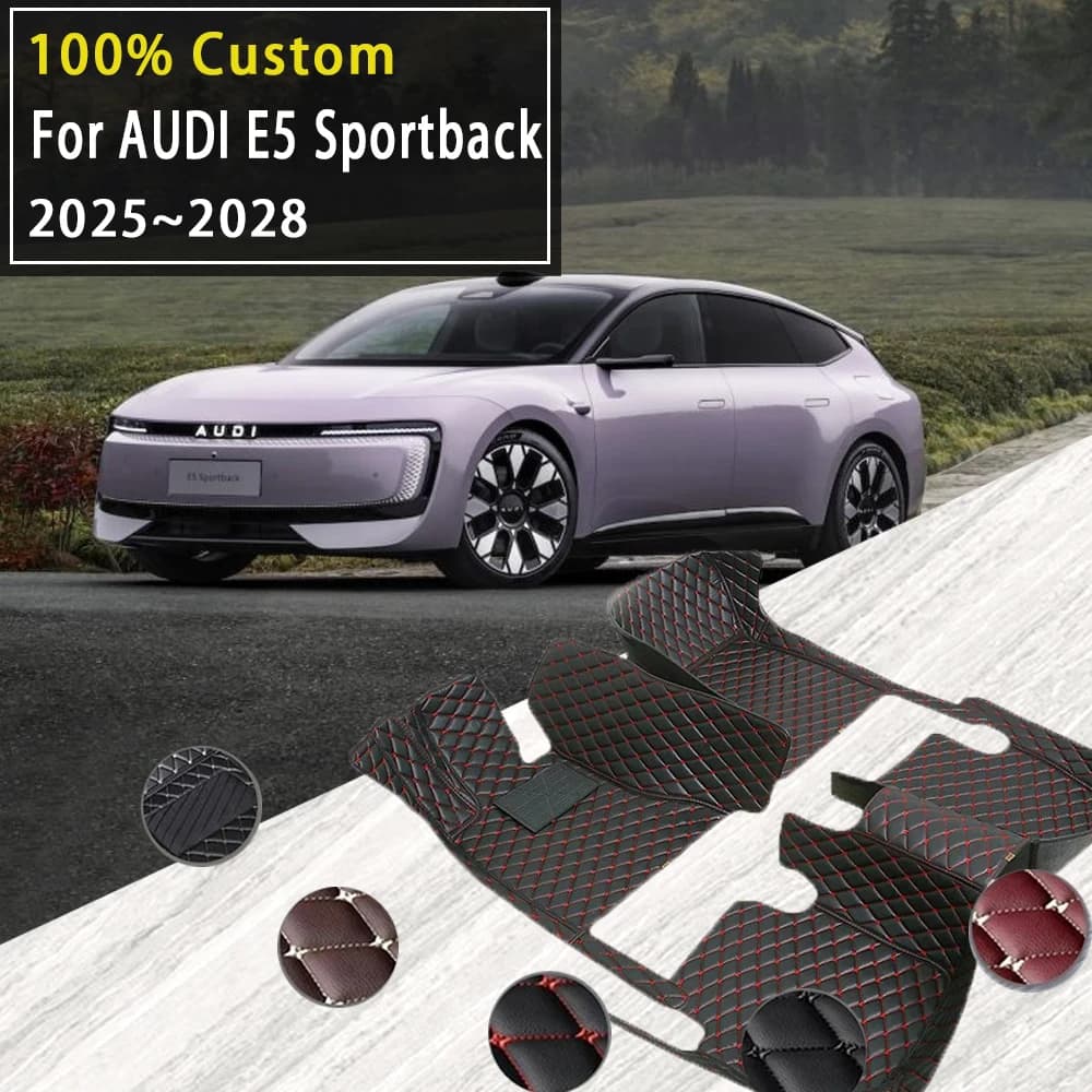 Tappetini auto per AUDI E5 Sportback 2025 2026 2027 2028 Cuscinetti impermeabili Tappeti per piedi in pelle Coperture per pavimenti Accessori auto