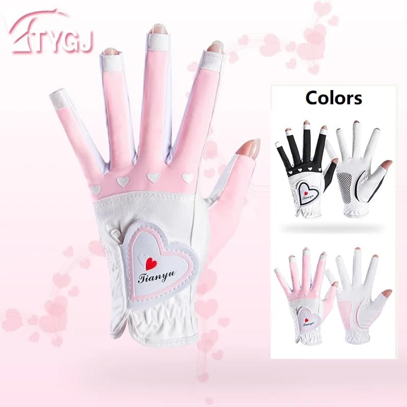 TTYGJ Nuovi guanti da golf da donna senza dita Touch Screen Copri dita antiscivolo Guanti da golf con protezione solare traspirante da donna 1 paio