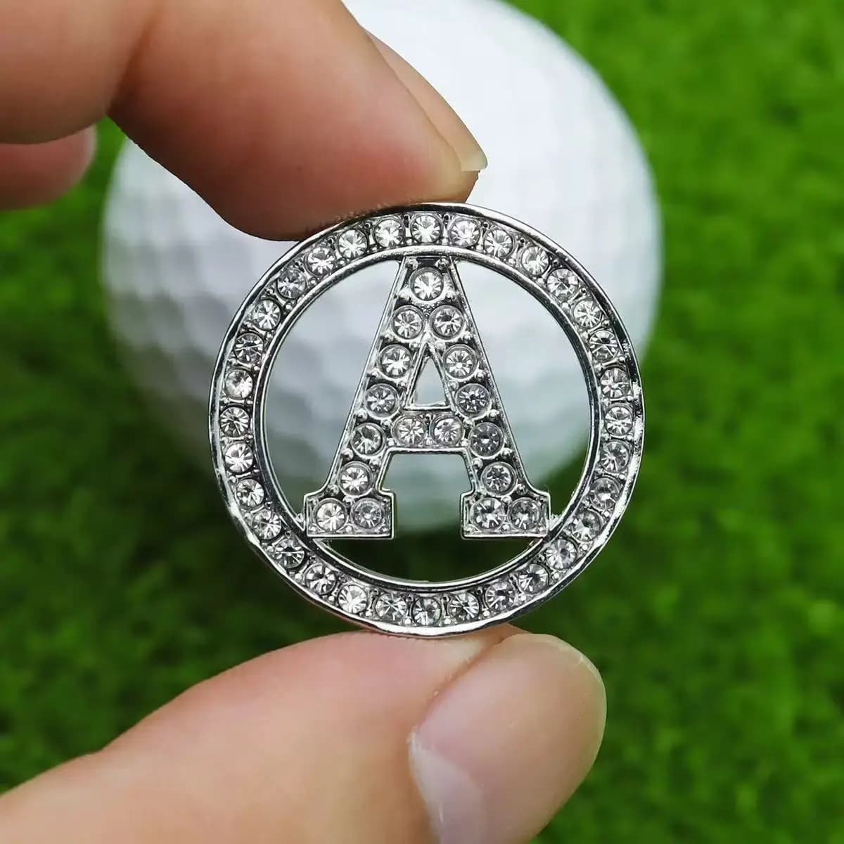 Clip magnetica per cappello da golf con pennarello a forma di A con strass scintillanti - Design a sgancio rapido per i golfisti