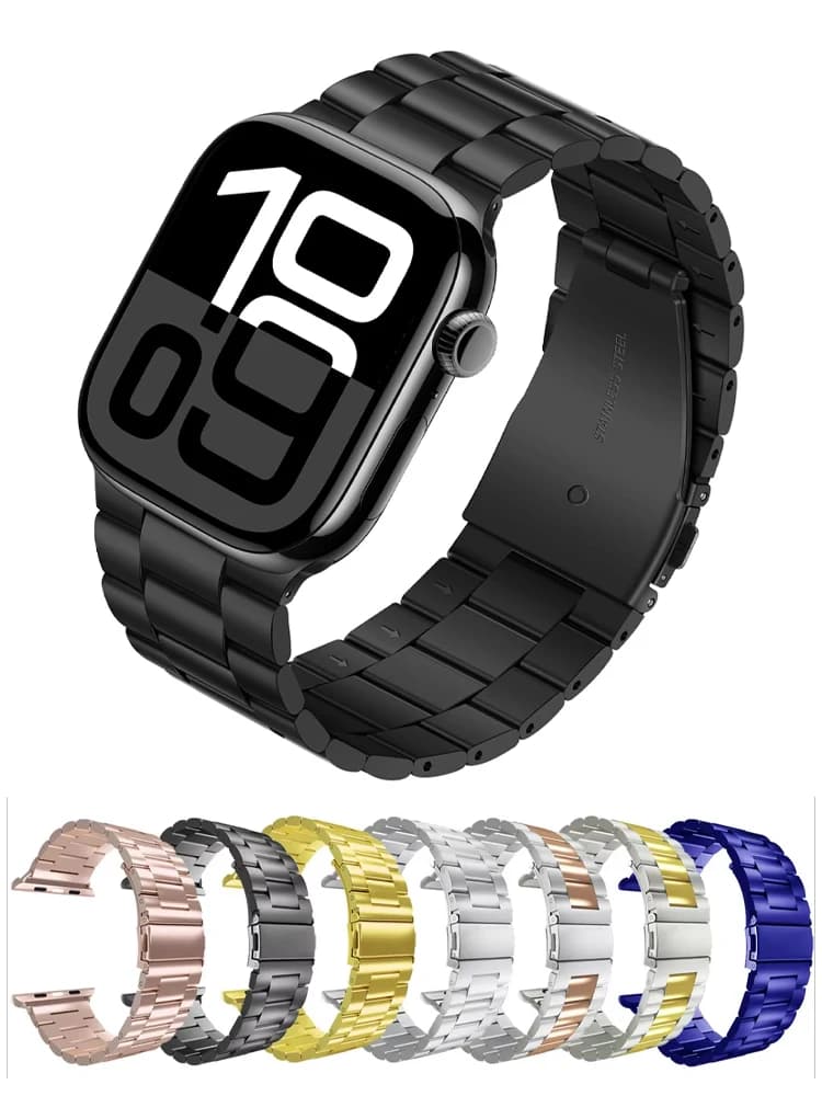 Cinturino in acciaio inossidabile per Apple Watch 10 band Ultra2 49mm 46mm 44mm 45mm 38-42-40mm-41mm Bracciale a maglie in metallo serie 9 8 7 6 5 se