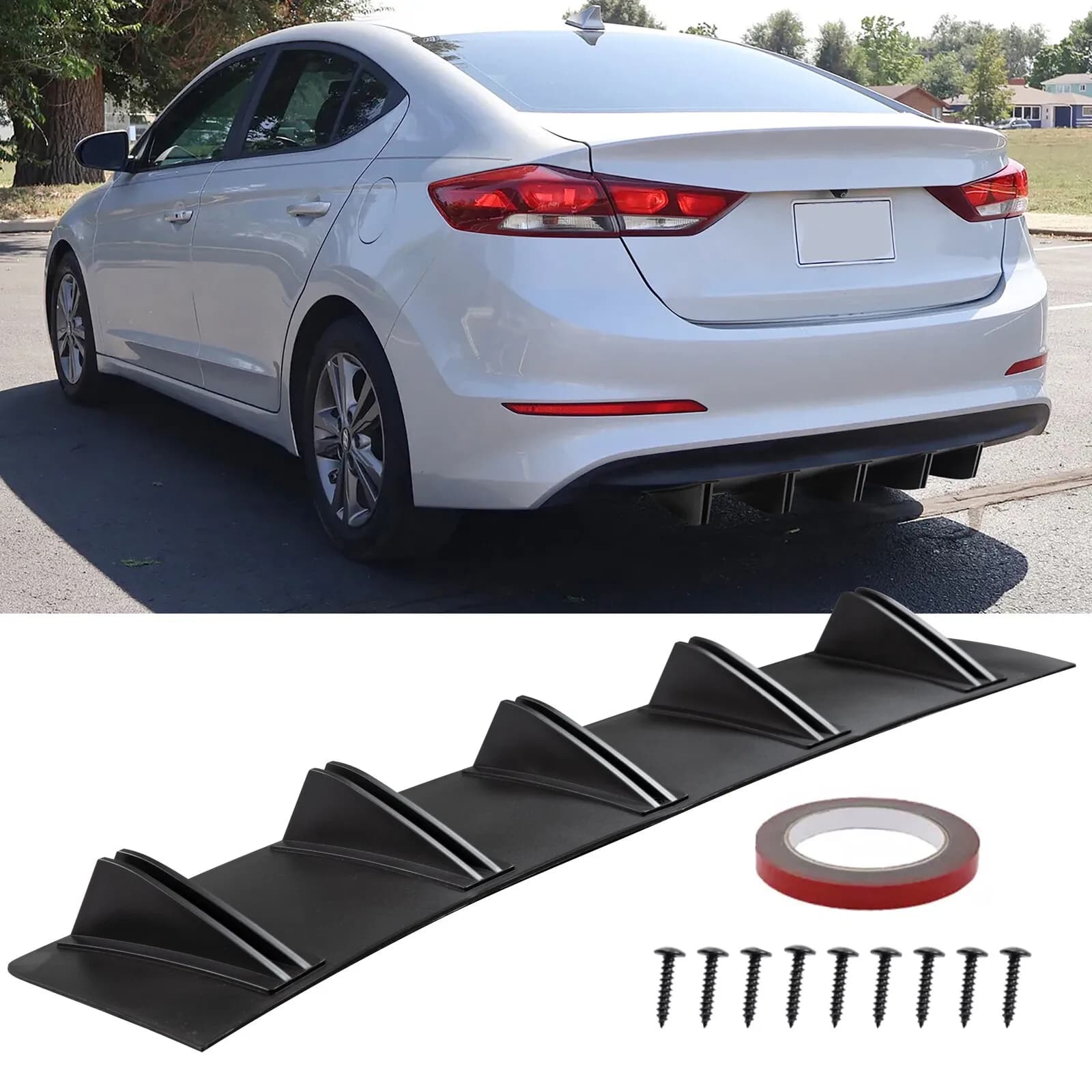 Diffusore Posteriore a 5 Alette, Spoiler per Paraurti per Hyundai Elantra Sedan