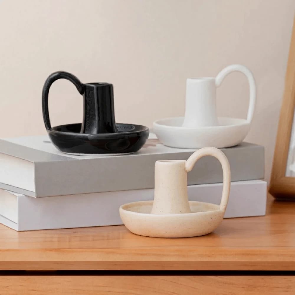 Portacandele in Stile Europeo, Elegante e Romantico, Supporto per Candele Tealight, Unico Portacandele in Ceramica Liscia, Centrotavola
