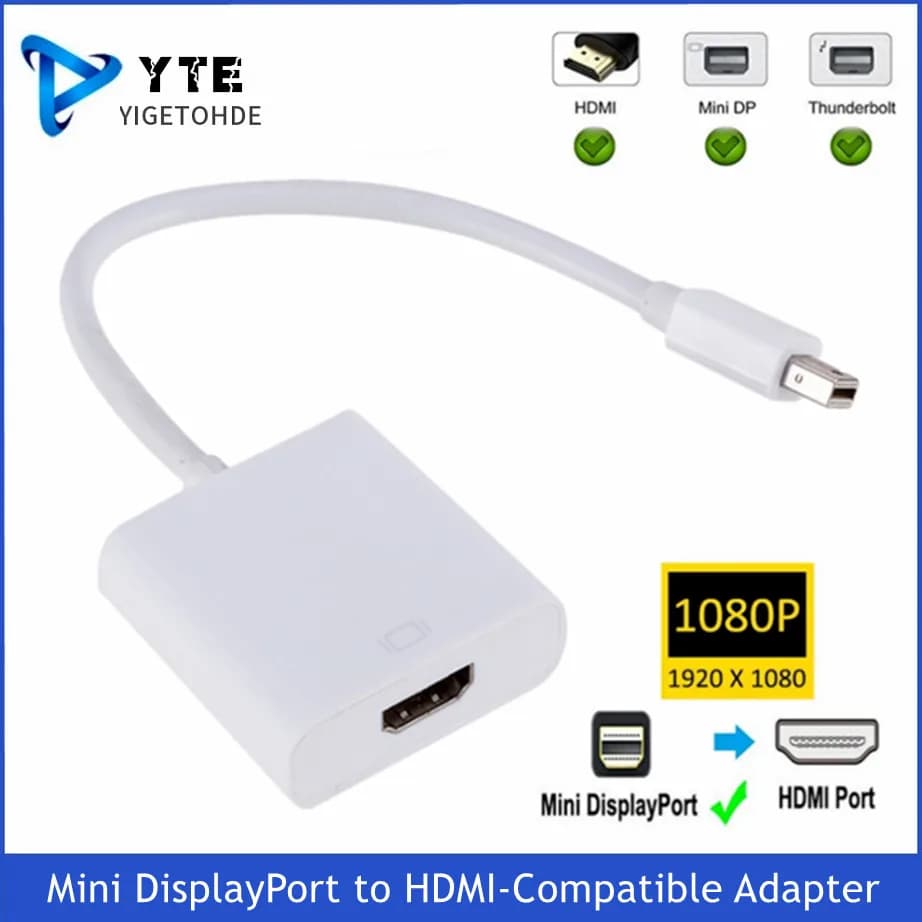 YIGETOHDE Mini DisplayPort Display Port a HDMI Cavo adattatore compatibile Convertitore Thunderbolt 2 HDMI per MacBook Air 13 Surface