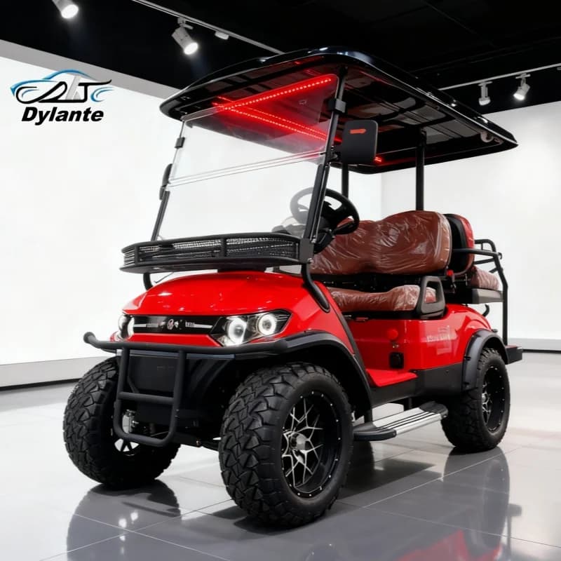 Carrello da golf elettrico con batteria al litio per auto da caccia fuoristrada per club di tiro 2025 con rondella a sfera con schermo da 10 pollici per campo da golf