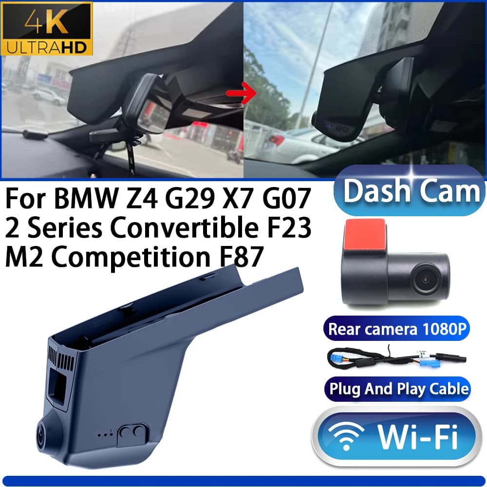 Camera DVR 4K UHD WiFi Plug and Play for BMW Z4 G29, X7 G07, Series 2 Cabrio F23, M2 Competition F87
