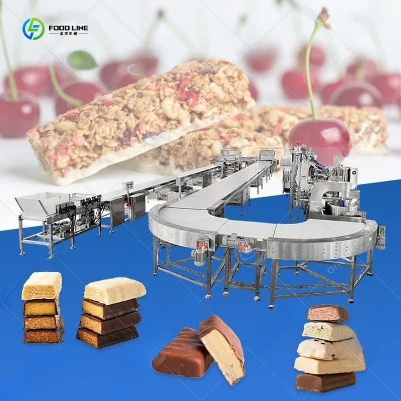 Small Chocolate Nut Nutrition Candy Protein Bar Production Line FL Customized