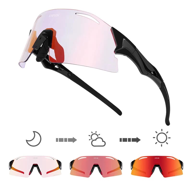 Kapvoe Occhiali da sole fotocromatici per uomo Occhiali da ciclismo UV400 Occhiali da donna Bici Bicicletta Guida Sport all'aria aperta Maratona Triathlon