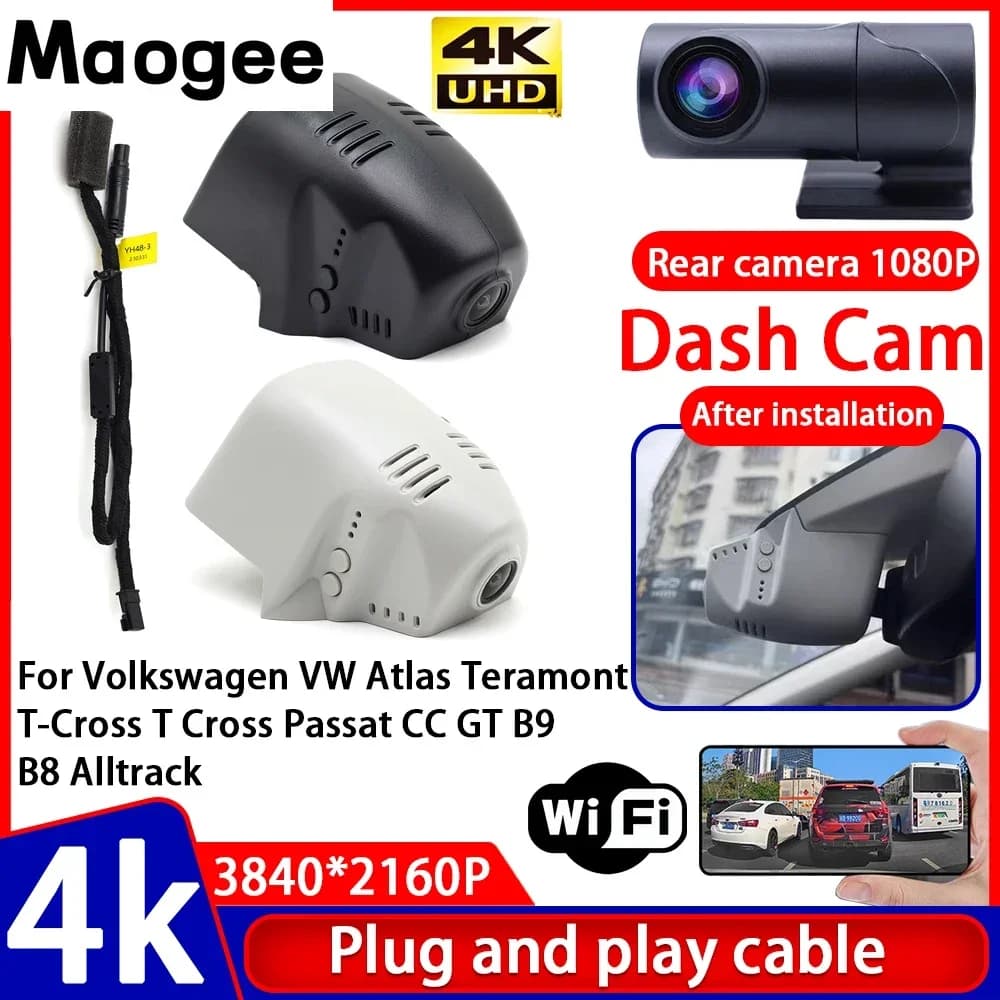 DVR 4K Plug and Play Recorder for Auto, VW Atlas Teramont T-Cross T Cross Passat CC GT B9 B8 Alltrack